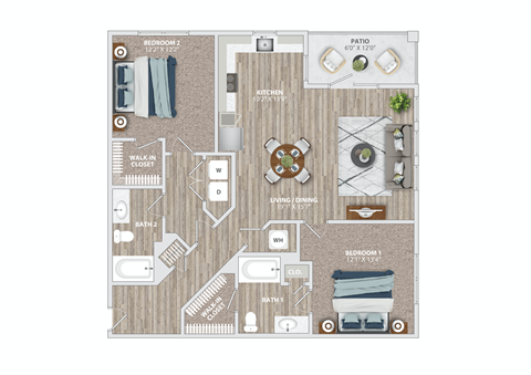 South and Twenty_B3 Floorplan Illustration